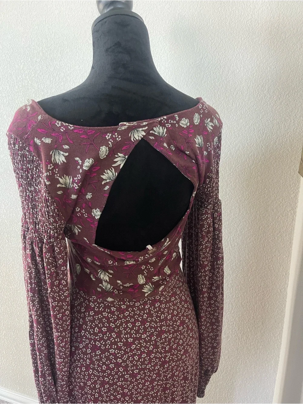 Free People Floral Burgundy Maxi Dress